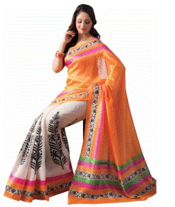 Ishin Floral Print Bhagalpuri Art Silk Sari