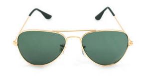FEDRIGO Golden Green Aviator Sunglasses