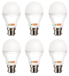 FIEM White 7W LED Bulb Set of 6