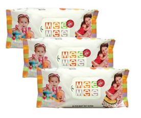 Mee Mee Baby Wet Wipes (3 Packs, 80 Sheets per Pack)