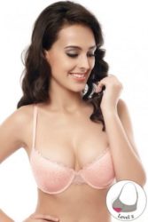 Penny Lace Embrace Level 2 Push Up Underwired Bra With 3-4th Coverage-Apricot