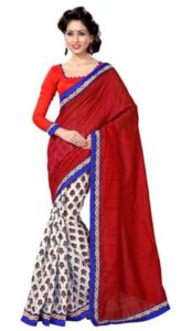 Sourbh Sarees Silk Blend Must Have Best Sarees for Women Party Wear, Diwali Durga Pujo Gifts for Wife, Women Clothing Collection