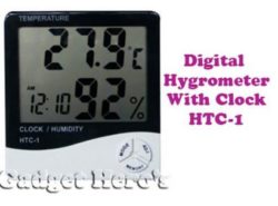 TEMPERATURE HUMIDITY TIME DISPLAY METER WITH ALARM CLOCK - WALL MOUNT OR TABLE TOP