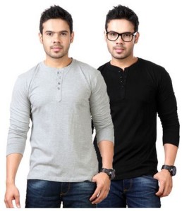 Top Notch Solid Men's Henley T-Shirt(Pack of 2)