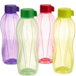 Tupperware Aquasafe Water Bottle Set, 1 Litre, Set of 4, Multicolor
