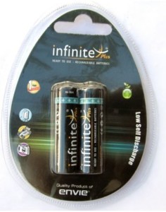 Envie Infinite Plus 2x AAA 1100 Rechargeable Ni-MH Battery