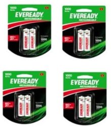 Eveready Ultima 600 mAh AAA 8 Pc Battery Rechargeable Ni-MH Battery