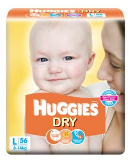 Huggies Dry Diapers Large Size (56 Count)