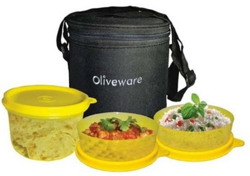 Oliveware Lovely Little 3 Containers Lunch Box(250 ml)