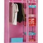 Pindia Metal Free Standing Wardrobe(Finish Color - Pink)