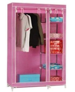 Pindia Metal Free Standing Wardrobe(Finish Color - Pink)