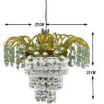 Prop It Up Antique Design White Crystal Chandelier (25cmX25cmX25cm, Small, Muted Glow)