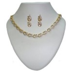 Sempre of London Crystal Diamonds with Gold & Rhodium Plated Cynthia Necklace Set for Women