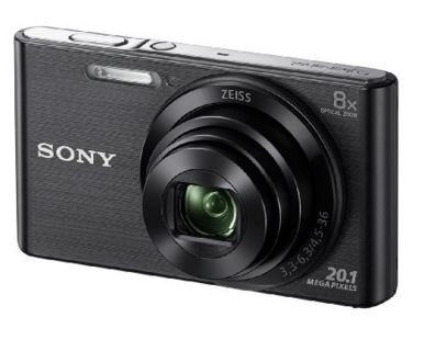 Sony DSC W830 Cyber-shot 20.1 MP Point and Shoot Camera (Black) with 8x Optical Zoom, Memory Card and Camera Case