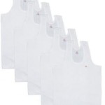 T.T. Men's Titanic RN Cotton Vest (Pack Of 5) [White]