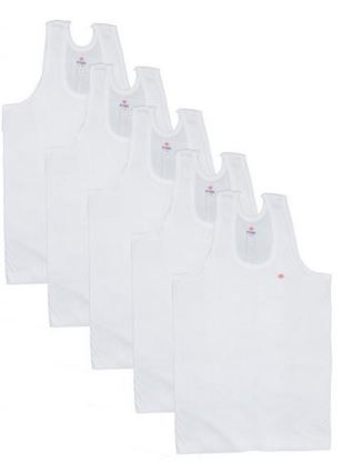 T.T. Men's Titanic RN Cotton Vest (Pack Of 5) [White]