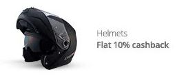 flat 10 percent cashback on helmets shopping from paytm