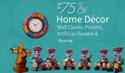 upto 75 percent off on home decor from amazon india