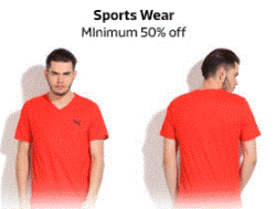 Sports Wear 50 percent off from flipkart