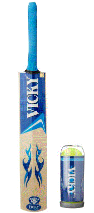 Vicky Supreme Cricket Bat with 3 Heavy Weight Ball, Short Handle