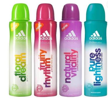 Adidas Adidas Fruity Rhytm, Natural Vitality, Pure Lightness and Floral Dream (Pack of 4) Deodorants Body Spray - For Girls, Women (150 ml)