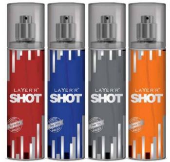 Layer'r Shot (Set Of 4) Red,Smokin,Desire,Royal Deo Pack For Men Combo Set (Set of 4)