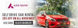 Self drive car rentals 20% off on all bookings for axis bank customers