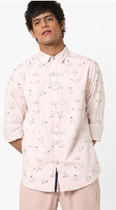 AJIO printed slim fit shirt