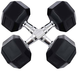 Credence 5kg X 2pcs Hexagonal Rubber Coated Fixed Weight Dumbbell (10 kg)