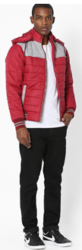 Fort Collins colorblock quilted jacket with hoodie