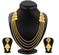Gold Finish Necklace Set by Sukkhi worth Rs. 7058 available at only Rs.3529