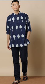 Hand block Print Super Short Kurta with Full Sleeves worth Rs.1499 only at Rs.824