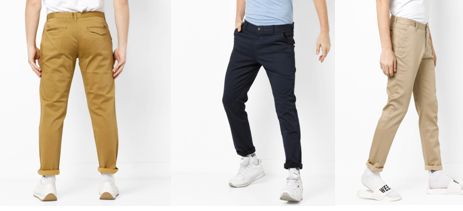Mid-Rise Flat-Front Trousers for Men