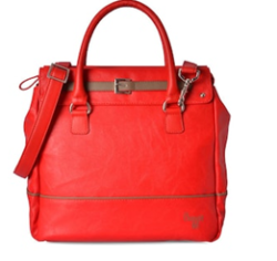 Red Leatherette Regular Handbag by Baggit