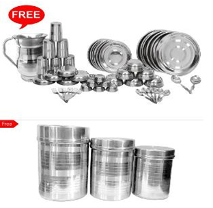 Scitek Pc Stainless Steel Dinner Set with Free Jug, Tea, Coffee & Sugar Containers on homeshop18.com at just Rs 213350
