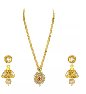 Sukkhi Bronze, gold plated set of earrings and necklaces @ Rs 1799