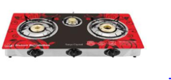 Surya Crystal 3 Burners Glass Top Gas Stove