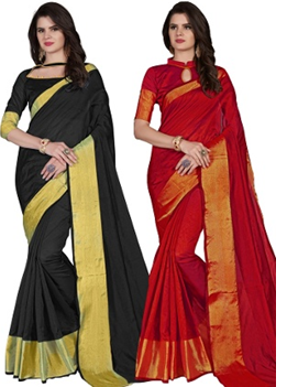 gorgeous Cotton silk saris worth Rs. 3599 available only for Rs. 549 only at Homeshop18