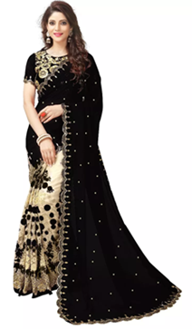 rock the party with this gorgeous sari worth Rs. 1999 available only for Rs. 1187 only at Voonik