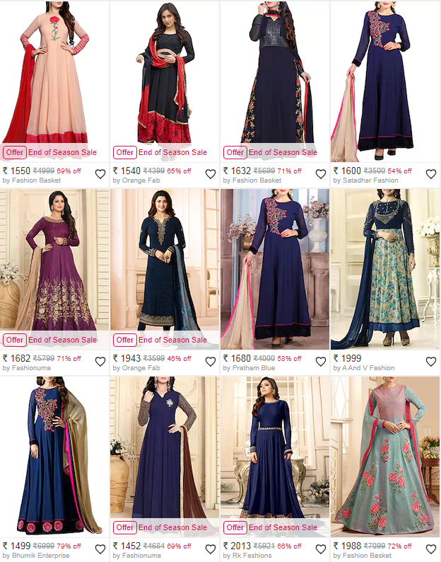 LimeRoad Offers Thats Save 35% Off on Anarkali Suit Set