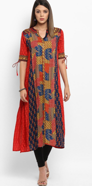 Red Rayon A-Line Kurta, originally priced at Rs. 2499 is being offered at a throwaway price of Rs. 1499