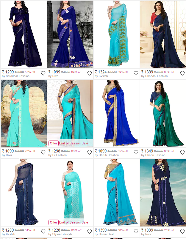georgette printed saree from limeroad upto 70% off